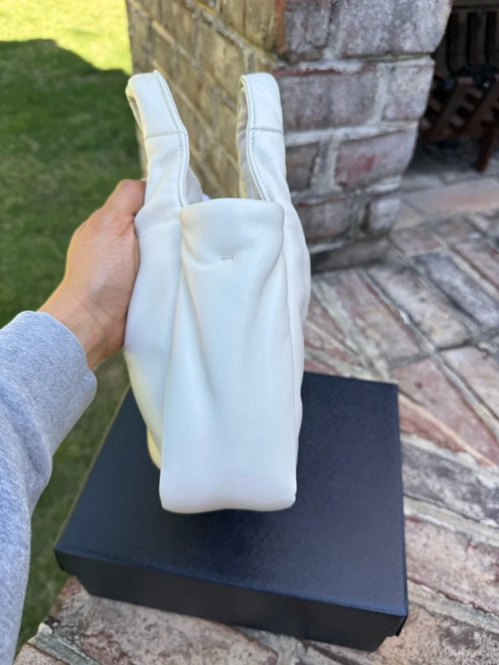 Prada Cream Mini Soft Padded Tote - Picture 5 of 11